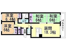 サーム桜3丁目 4LDKの間取図画像