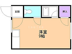 三佳ハイツA ワンルームの間取図画像