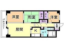 小樽グランドパレス 3LDKの間取図画像