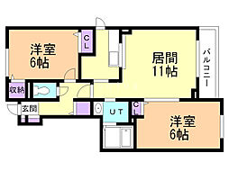 イルミオ3 2LDKの間取図画像