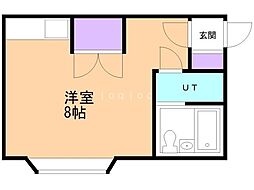 キャッスルコートSI ワンルームの間取図画像