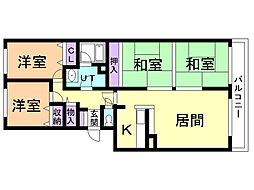 サーム朝里が丘 4LDKの間取図画像