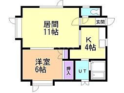 レ・プラ山の手 1LDKの間取図画像