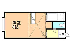 AMS新富C ワンルームの間取図画像