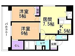 オタルベイサイドシティ7 2LDKの間取図画像