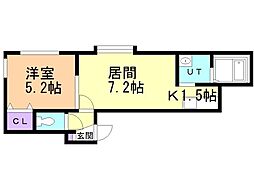 ラベレッツァカーズ 1LDKの間取図画像
