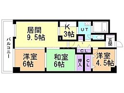 小樽グランドパレス 3LDKの間取図画像
