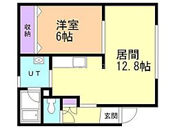 はりまや南 1LDKの間取図画像