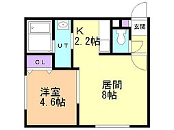 ヴィラージュ富岡 1LDKの間取図画像