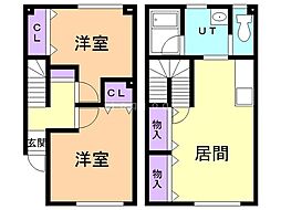 メゾントワベール 2DKの間取図画像