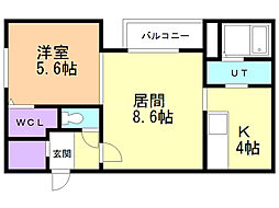 Montblanc 1LDKの間取図画像