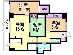 シャトー桜陽台 3LDKの間取図画像