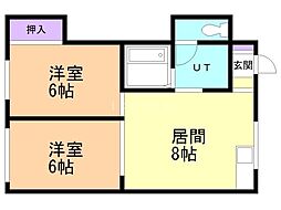 City桜 2DKの間取図画像