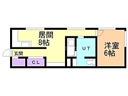 色内ハンドレッド 1LDKの間取図画像