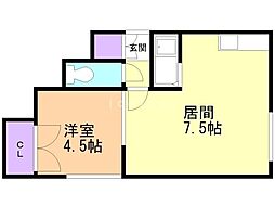 富岡セラディール 1DKの間取図画像