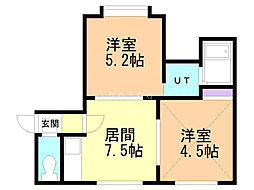AMS緑A 2LDKの間取図画像