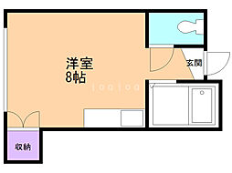 商大アビタシオン ワンルームの間取図画像
