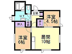 スマイルホーム桜 2LDKの間取図画像