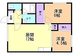 M・Sドリーム 2LDKの間取図画像