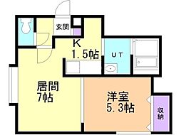 フレンズ小樽 1LDKの間取図画像