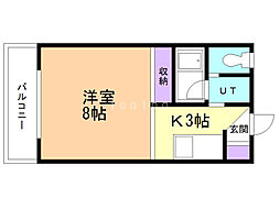 カーサたつみ ワンルームの間取図画像