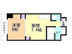 カマールよいち 1DKの間取図画像