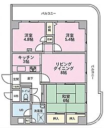 クレール湘南 3LDKの間取図画像