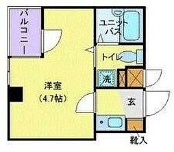 JR総武本線 稲毛駅 徒歩1分の賃貸マンション 4階1Kの間取り