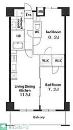 千葉ポートイースト 9階2LDKの間取り