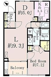 パティオス3番街 2階1LDKの間取り