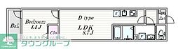 京成千葉線 検見川駅 徒歩4分の賃貸アパート 1階1LDKの間取り