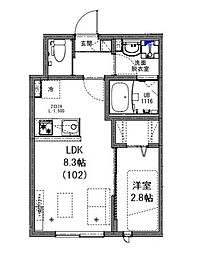 ＫＥＩＡＩ　ＲＥＳＩＤＥＮＣＥ　勝田台 1階1LDKの間取り