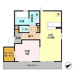 ウェルデンス幕張 3階1LDKの間取り
