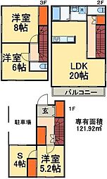JR総武線 西千葉駅 徒歩12分の賃貸一戸建て 3SLDKの間取り