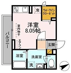 Ｃａｓａ　Ｆｅｌｉｃｅ 2階ワンルームの間取り