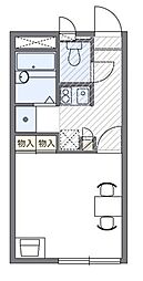 千葉都市モノレール 天台駅 徒歩10分の賃貸アパート 2階1Kの間取り