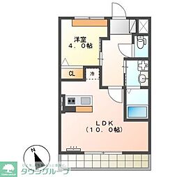 エスポワール幕張 1階1LDKの間取り