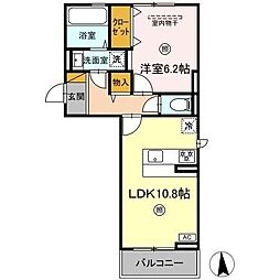 MILD B 3階1LDKの間取り