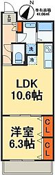 ミリアビタNO.35 4階1LDKの間取り