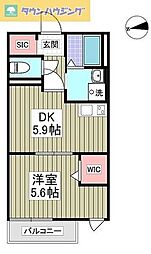 JR総武線 西千葉駅 徒歩15分の賃貸アパート 1階1DKの間取り