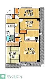 アイングレース八千代 6階3LDKの間取り