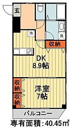 Ｄｕｏ本千葉（デュオ本千葉） 1階1LDKの間取り