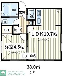 近藤邸 2階1LDKの間取り