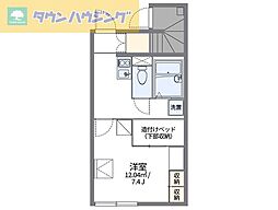 JR総武本線 都賀駅 徒歩16分の賃貸アパート 1階1Kの間取り