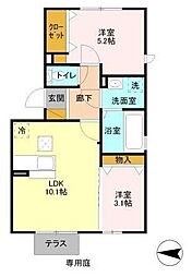 第五スカイマンション 2LDKの間取図画像
