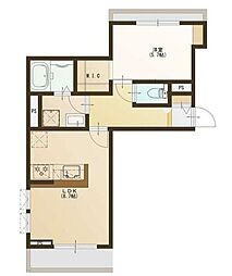 Partenza松波さくら通り 1LDKの間取図画像