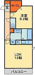 セジュール・ボウ 1LDKの間取図画像