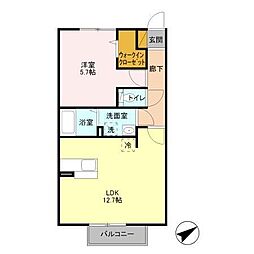 アーバンライフ萩台 1LDKの間取図画像