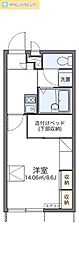 レオパレスB&W 1Kの間取図画像