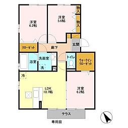 アスティル 3LDKの間取図画像
